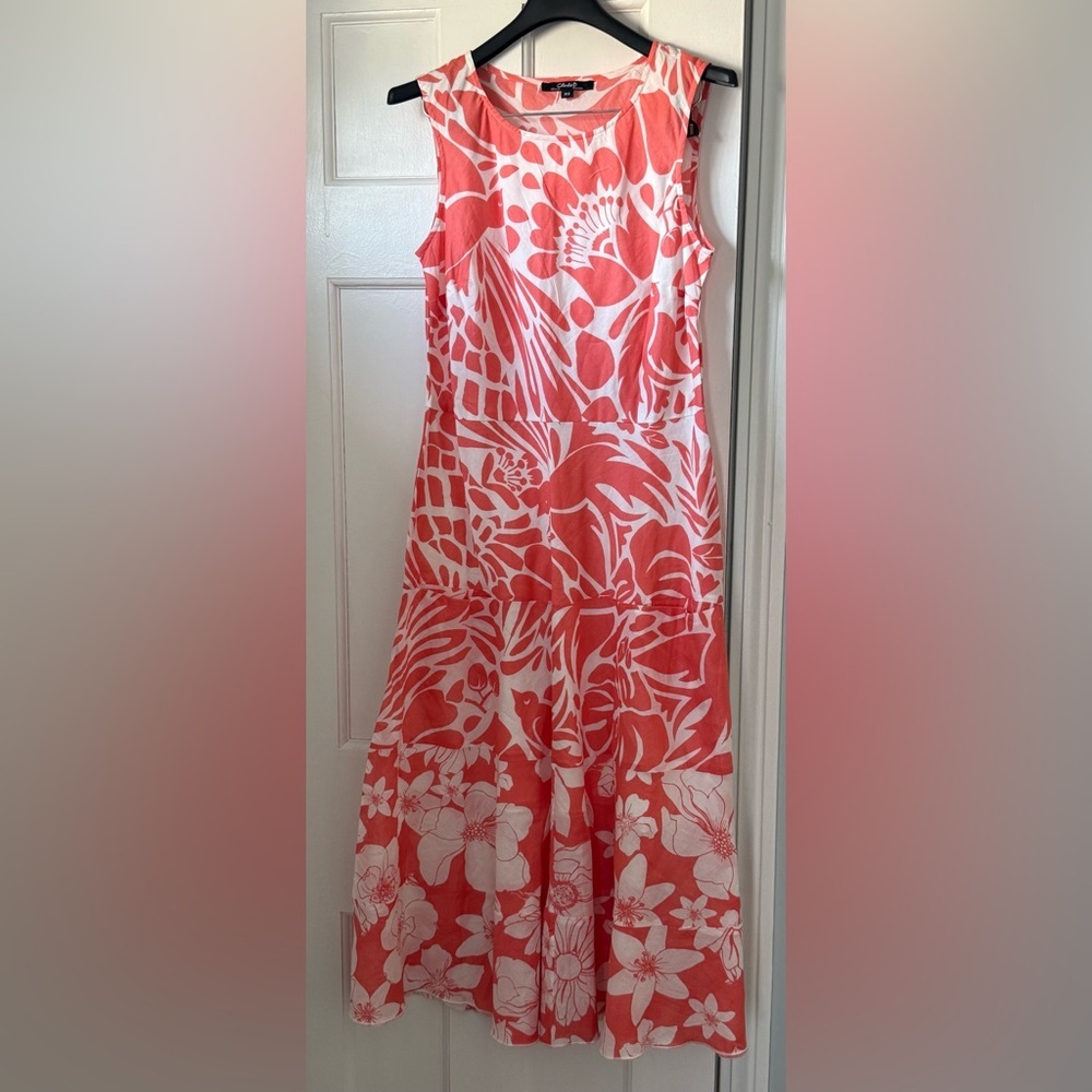 CHARLIE B Coral and Cream Patterned Dress
